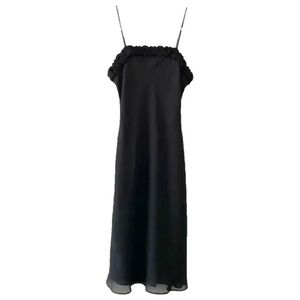 Breakin' Loose Vintage Y2K Rosette Appliqué
Midi Dress Black Size 7/8